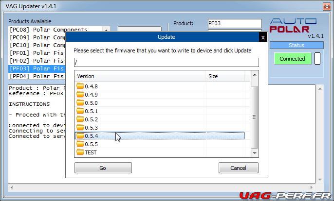 Voici toutes les versions existantes pour ce POLAR FIS + Advanced.