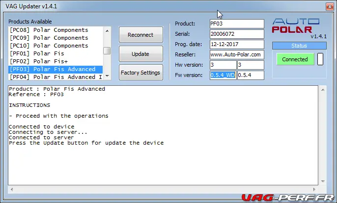 Mise à jour POLAR FIS Plus Advanced. Tutoriel par Vag-Perf