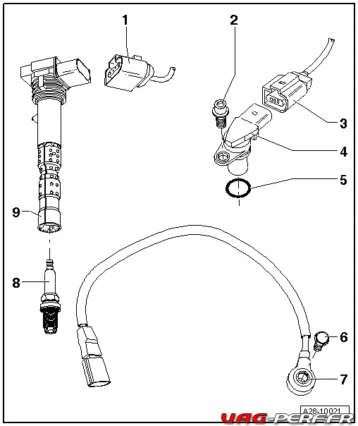 2.5tfsi_audi-système-d'allumage--vue-d'ensemble-du-montage-a28-10021