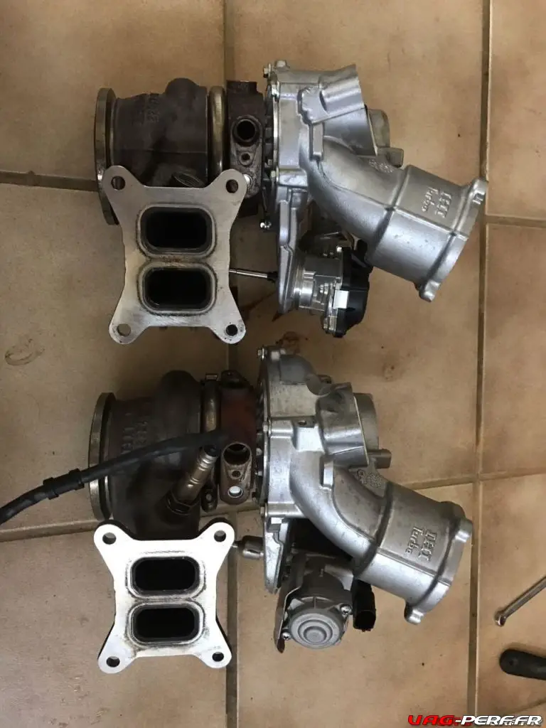 Le Turbo d'origine de l'Audi S1 et la Kit APR IS38 (Turbo de Golf 7R / S3 8V)