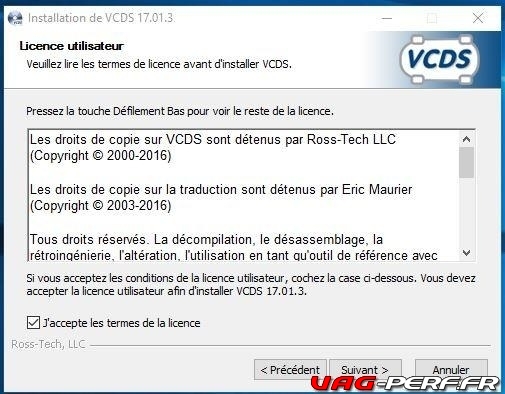 Licence utilisateur logiciel VCDS VAGCOM
