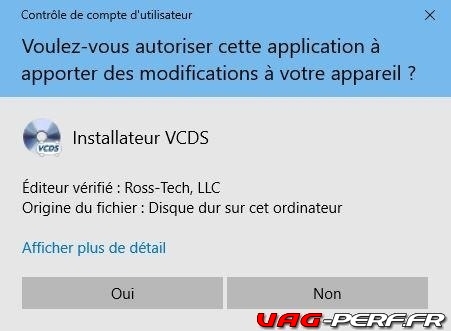 Installeur VCDS mode Administrateur