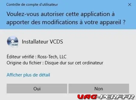 Installeur VCDS mode Administrateur