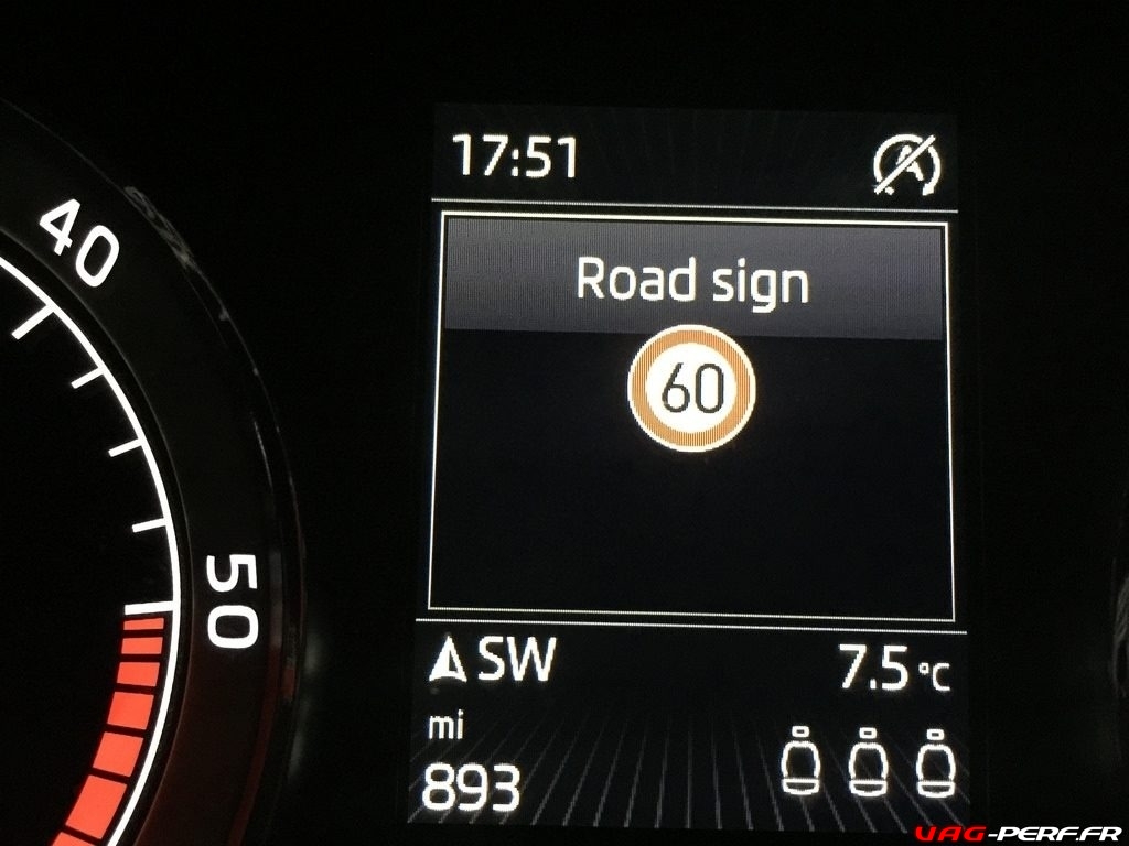 Skoda Octavia MK3 Display end of speed limit symbol
