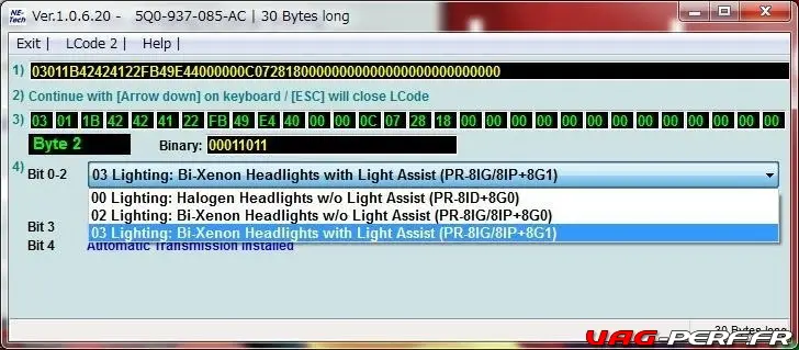 03 Lighting: Bi-Xénon Headlights with Light Assist (PR-8IG/8IP+8G1