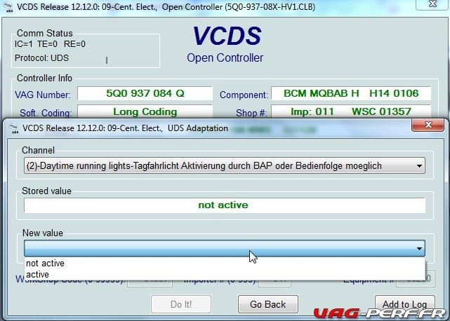 Codage Vagcom Audi A3 (8V) – Activer/désactiver les feux de jours ...