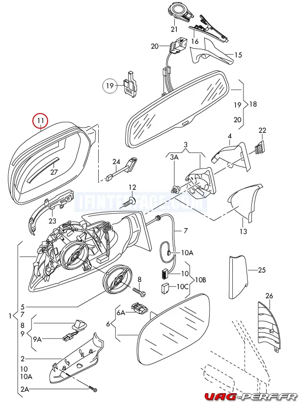 Démontage des coques de rétroviseurs sur Audi A3 8P