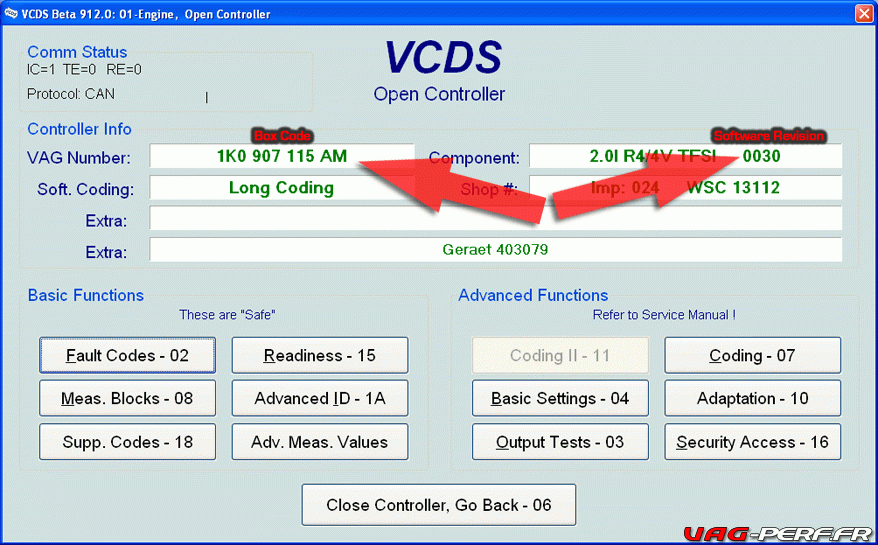 Tutoriel VCDS ECU Box Code Révision VW AUDI