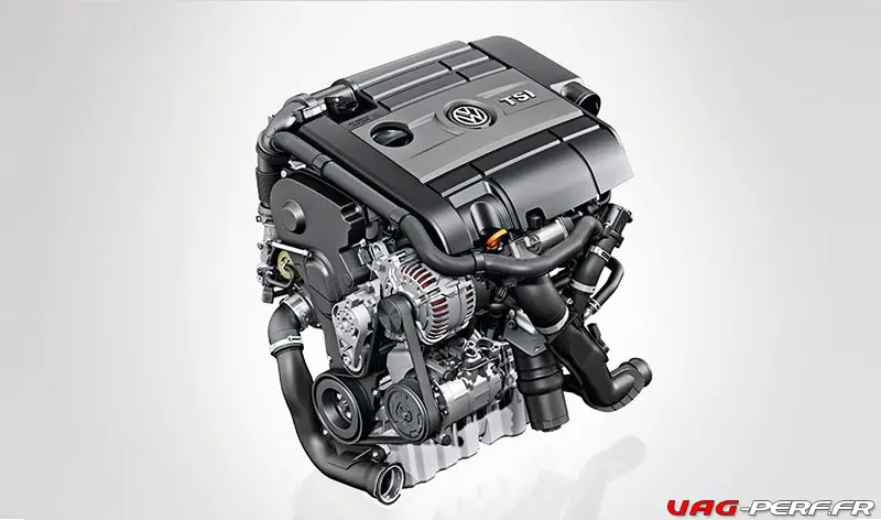 Le Moteur 2.0 TFSI EA113 d'une VW GOLF 6R ou Golf 6 Gti Edition 35 équipé de son turbo K04, identifiable grâce à la Dump Valve présente en face avant