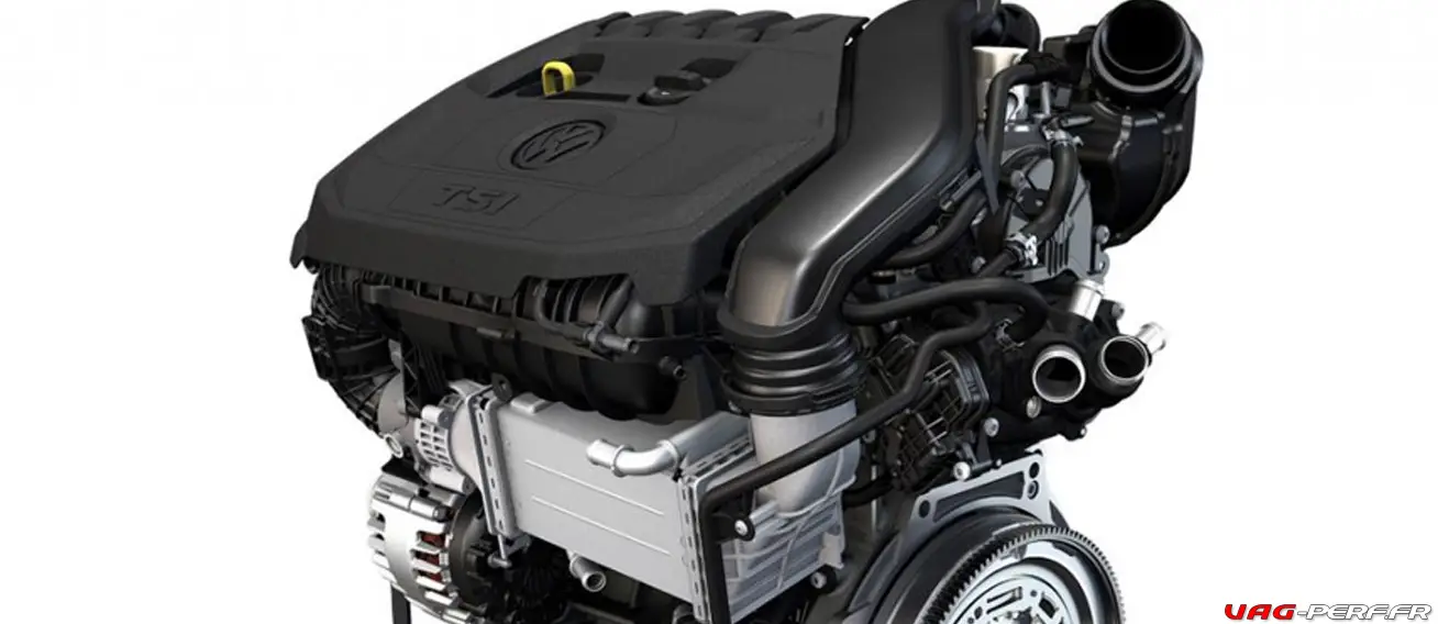 Le bloc moteur 1.5 TSI EA211 avec son cache moteur Volkswagen