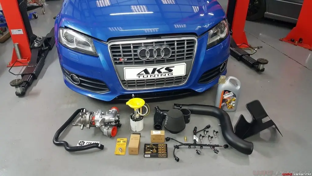 Audi S3 préparée chez AKS tuning : Turbo TheTurboEngineers TTE480, Admission Revo Technik, GFB DV+, TTRS LPFP, Injecteurs RS3 injector, Valve 165 bar