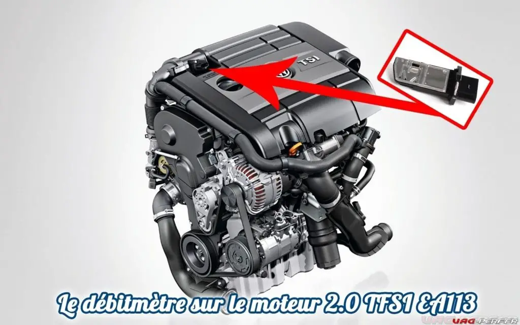 L'emplacement du débitmètre d'air massique sur le moteur 2.0 TSI GEN3