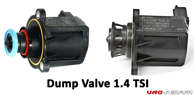 La Dump Valve pour les moteurs 1.4 TSI, à membrane à gauche et à piston à droite