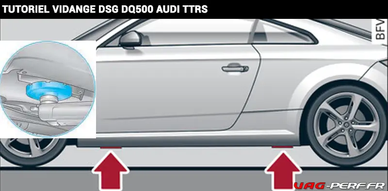 Tutoriel Vidange Boite de vitesses DSG7 DQ500 - Etape 1, lever la voiture