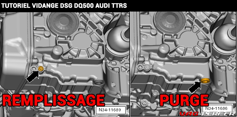 Tutoriel Vidange Boite de vitesses DSG7 DQ500 - Etape 4, vidanger l'huile de boite de vitesses